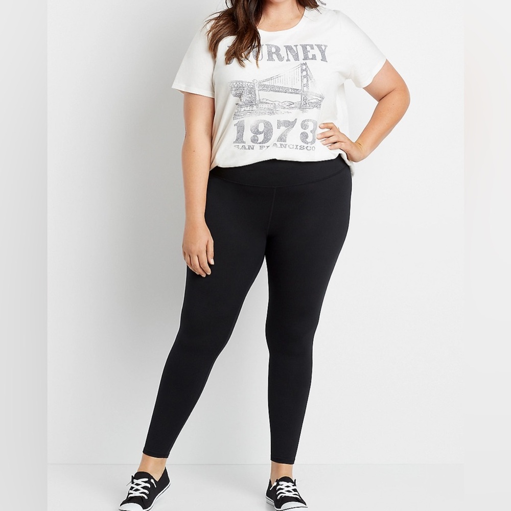 NWT Maurcies BLACK Plus Size Super High Rise Luxe Legging 1X LONG